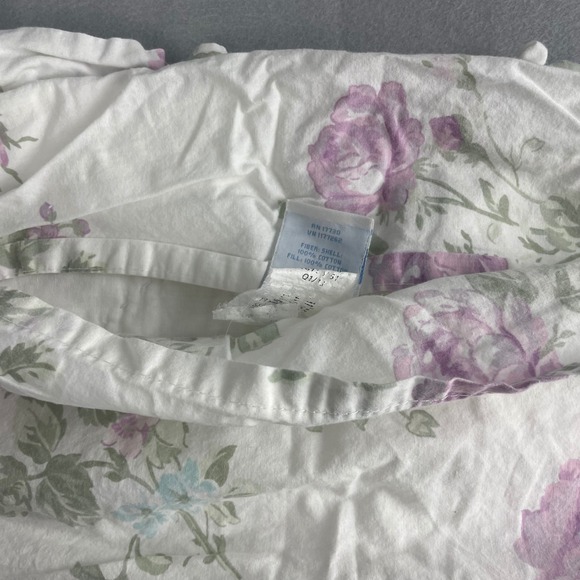 Simply Shabby Chic Quilted Pillowsham Lavender Floral Ruffle Cottagecore - Picture 6 of 10